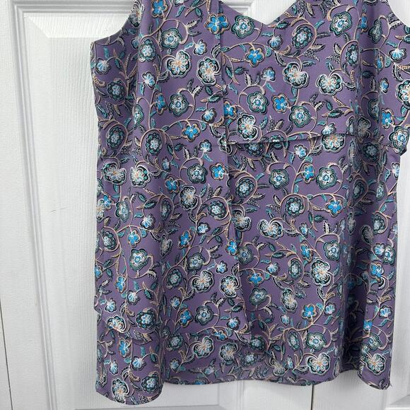 CAbi #3453 Floral Print Scrollwork Cami Top Sz Small Purple Dainty Whimsy Girly - Picture 8 of 14